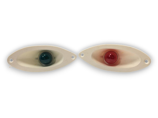 [HERR-400] Luz De Proa Navegacion Led Ojo De Gato Lanchas Nautica Par Plastico Blanco