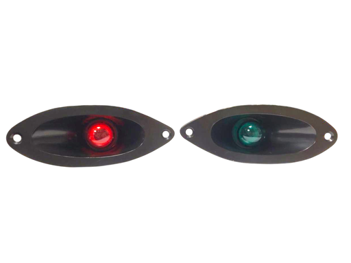 [HERR-401] Luz De Proa Navegacion Led Ojo De Gato Lanchas Nautica Par Plastico Negro