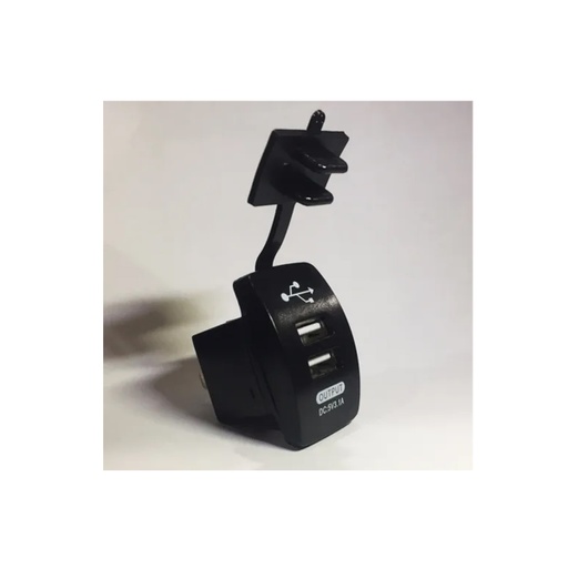 [AGDT-UV-MT] Cargador Toma Usb Doble Para Embutir Auto 12v  24v Cuadrado