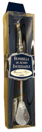 [WON-B.Azul] Bombilla Uruguaya Terrani Hnos Azul Acero Inoxidable