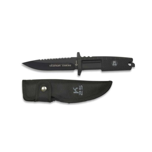 [AB-134081] Cuchillo K25 Puño Goma Titanio Hoja 12cm