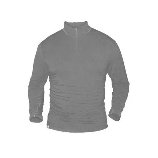 [FOR-5644-2XS-Mercurio] Polera Termica Forest Leather Con Cierre Bamboo Organico 2XS