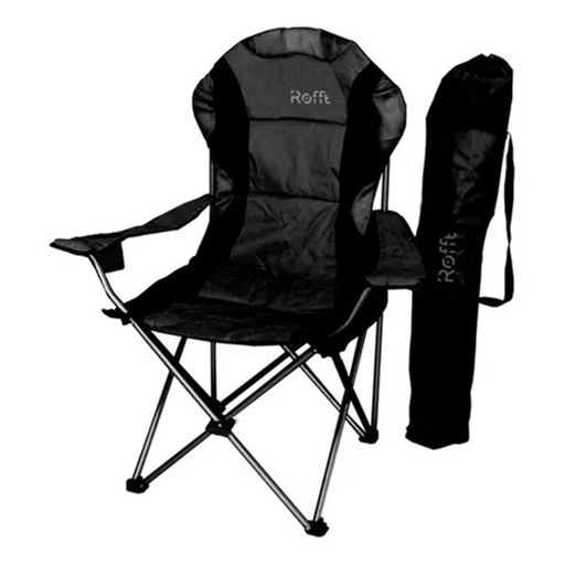 [Rofft-A0080 Negro] Silla Sillon Plegable Camping Director Reforzado Negro