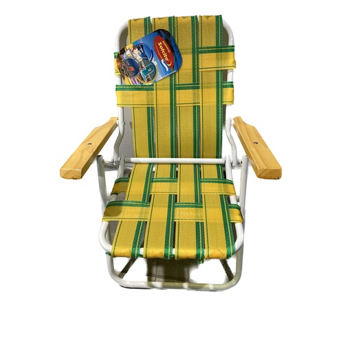 [SOL-2010 AmarilloVerde] Reposera Silla Playera Infantil Reforzada Para Niños Solcito 2010