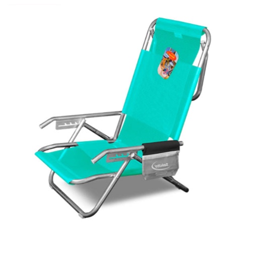 [SOL-3025 Verde] Reposera Playera Aluminio Solcito 5 Posiciones 7/8 Reforzada 3025