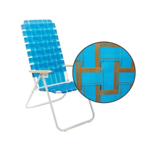 [SOL-1090 CelesteNaranja] Sillon Reposera Plegable Alta 5 Posiciones Solcito 1090