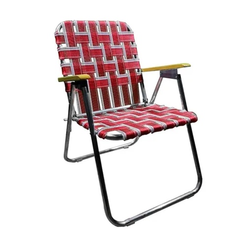 [SOL-2055 RojoBlanco] Reposera Silla Sillon Aluminio Solcito Caño 7/8 Reforzado 2055