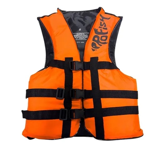 [KIE-1010120109912 Naranja] Chaleco Salvavidas Aquafloat Pro Fish 3 Cinturones Pesca Talle 12 Naranja