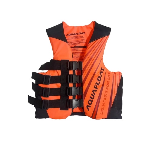 [KIE-1010120305012 GRIS] Chaleco Salvavidas Aquafloat Ski Moto De Agua 4 Cinturones Talle 12