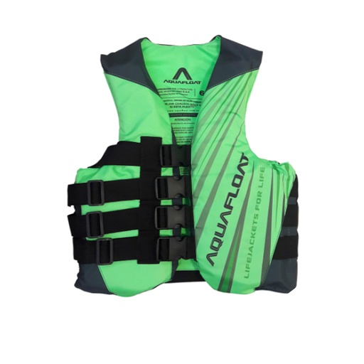 [KIE-1010120305604 Gris] Chaleco Salvavidas Aquafloat Ski Moto De Agua 4 CinturonesTalle 04