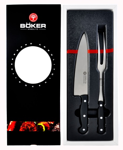 [BOK-8395P] Set Asado Cuchillo Y Trinche Arbolito Hoja 20cm Inox 