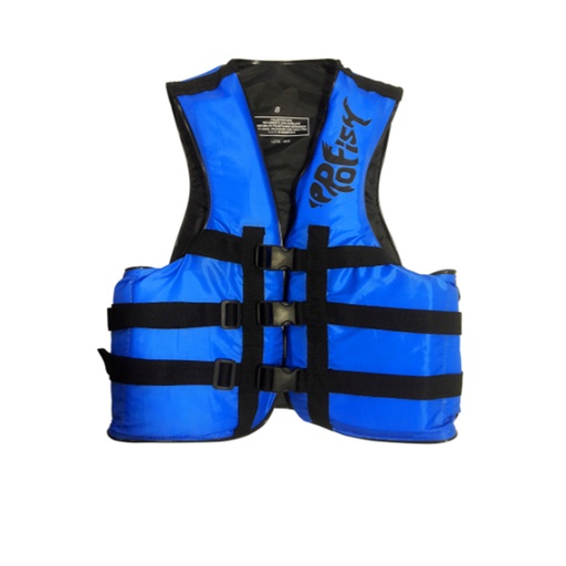 [KIE-1010120109906Azul] Chaleco Salvavidas Aquafloat Pro Fish 3 Cinturones Pesca Talle 06 Azul 