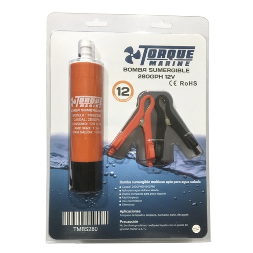 [TM-BS280] Bomba Torque Marine Sumergible Bidón Motor Home 280gph