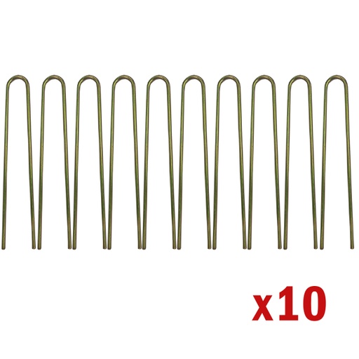 [FED-ux10] Estaca Para Carpa Tipo U De Acero Cincado X 10 Unidades