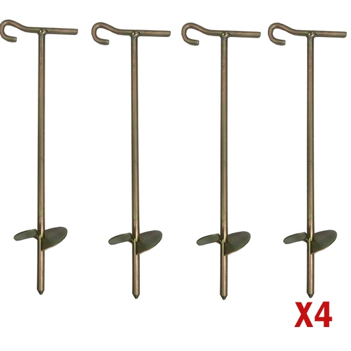 [DIF-43x4] Estaca Para Carpas Gazebos Toldos Con Hélice 31 Cm X4