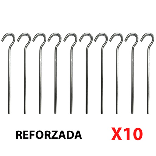 [FED-REFORZADAX10] Estaca Para Carpa De Acero Cincado X 10 Unidades