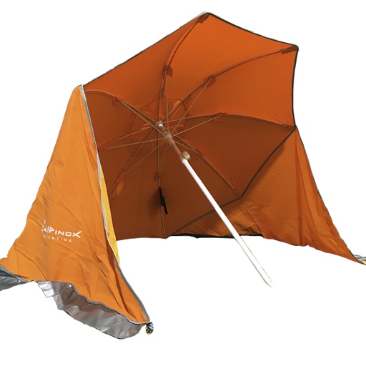 [CAM-090N] Sombrilla Refugio Paraviento Reforzada 2m 8 Varillas Loneta Campinox