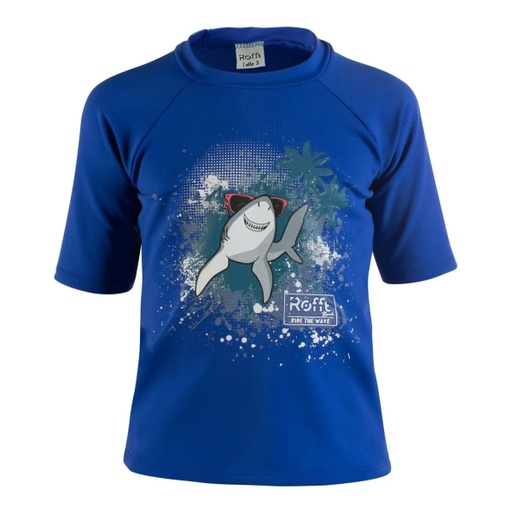 [KIDD-RFSHARK-A2] ROFFT REMERA KIDS FILTRO UV Shark Azul T2