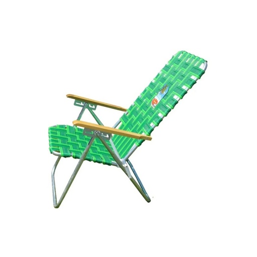 [SOL-1065 VerdeVerde] Reposera Aluminio 7/8  Plegable 5 Posiciones Solcito 1065