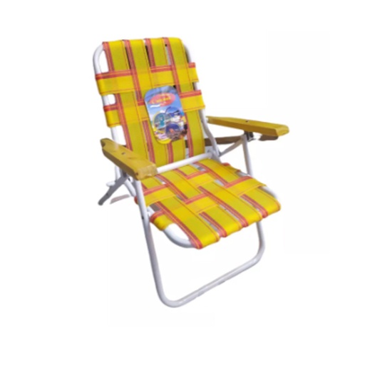 [SOL-2010 AmarilloRojo] Reposera Silla Playera Infantil Reforzada Para Niños Solcito 2010