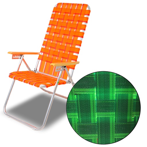 [SOL-1095 Verde] Reposera Silla De Aluminio Alta 5 Posiciones Solcito 1095