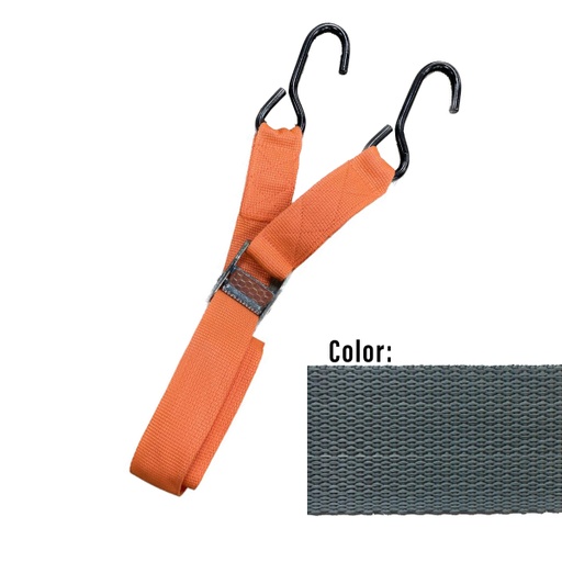 [SU-GAN40-Gris] Zuncho Con Hebilla Y 2 Ganchos 40mm