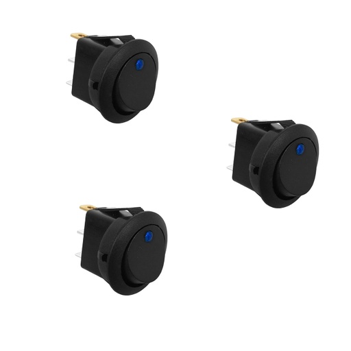 [TM-SF54004-Bx3] Tecla Redonda On/off Con Led - 12v Switch X3