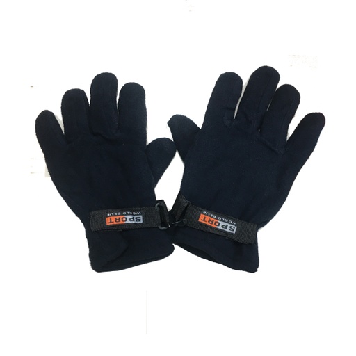 [POLAR-AZULOSCURO] Guantes Polar Doble Interior Abrigado Con Abrojo