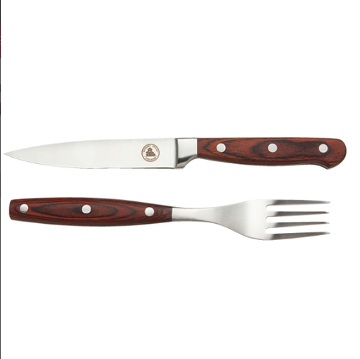 [WALD-STBSETASADO] Set Cubiertos Asado Camping Cuchillo Tenedor Stolberg