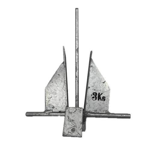 [LAFRAGATA-22] Ancla Compacta Danforth 3kg Galvanizada En Caliente Lancha