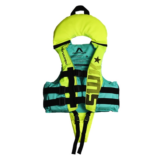 [KIE-1010130400403] Chaleco Salvavidas Aquafloat Ski Niño Con Cuello Estampado Talle 03 Línea Nueva
