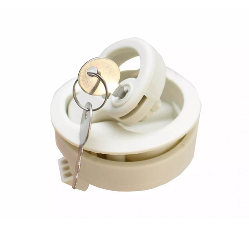 [BAR-L06333] Levantapiso Plastico Blanco Redondo C Llave Motorhome Lancha