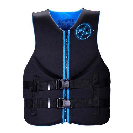[KIE-1010175060222] Chaleco Salvavidas De Neoprene Impacto Hyperlite Wakeboard Negro/Azul Talle M