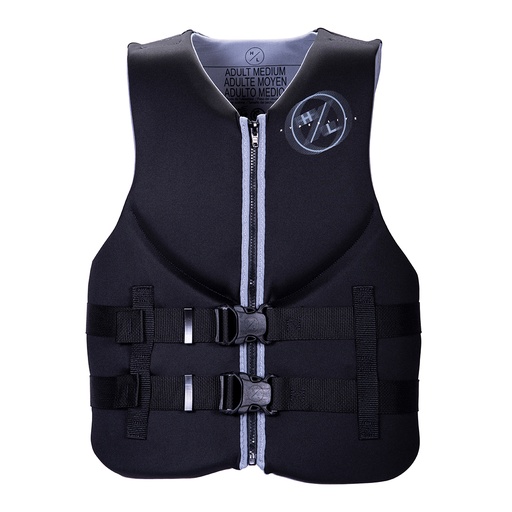 [KIE-1010175081823] Chaleco Salvavidas De Neoprene Impacto Hyperlite Wakeboard Negro/Gris Talle L