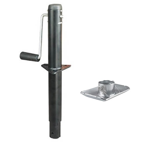 [TM-701058-701073-1] Pata Estabilizadora Trailer Con Gato Y Manivela 1000lbs + Base Pie Para Pata